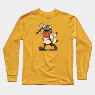 Viking Berserker Cartoon (Player 4 / yellow) Long Sleeve T-Shirt